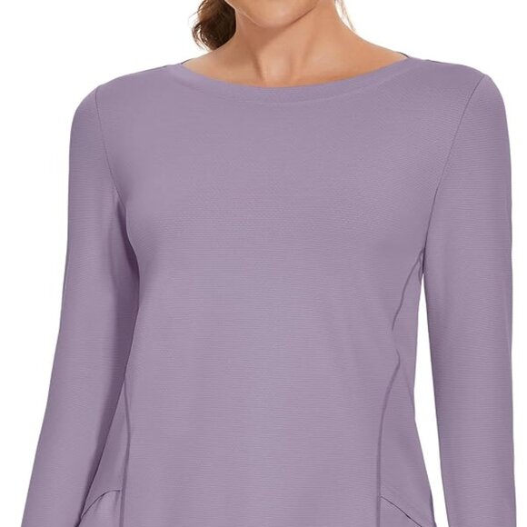 NWT! Silky Soft Long-Sleeve Pullover Top Tank T-Shirt with UPF50 Protection - Picture 4 of 10
